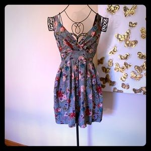 Forever 21 dress Muted floral pink green size Small